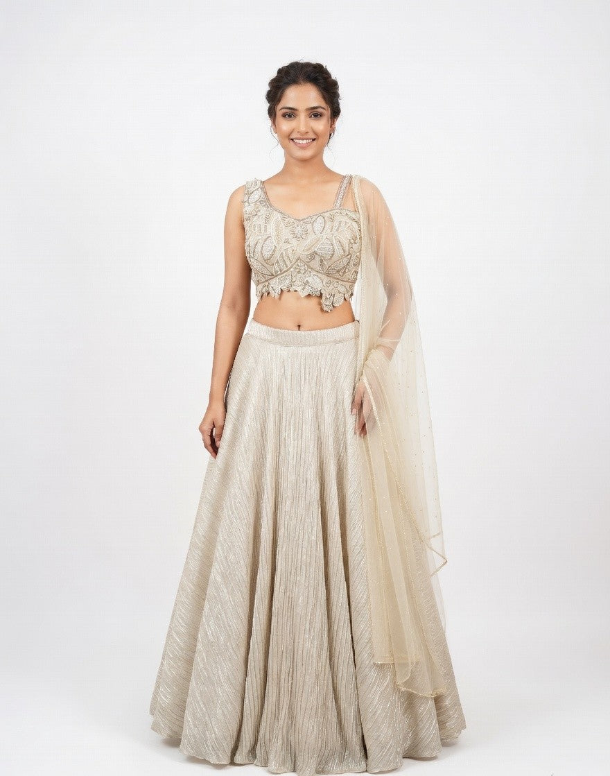 Desert Ivory Embroidered Lehenga Set