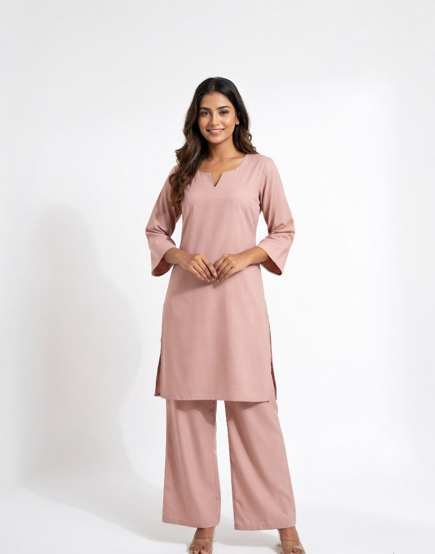 Soft Blush Pink Palazzo Set