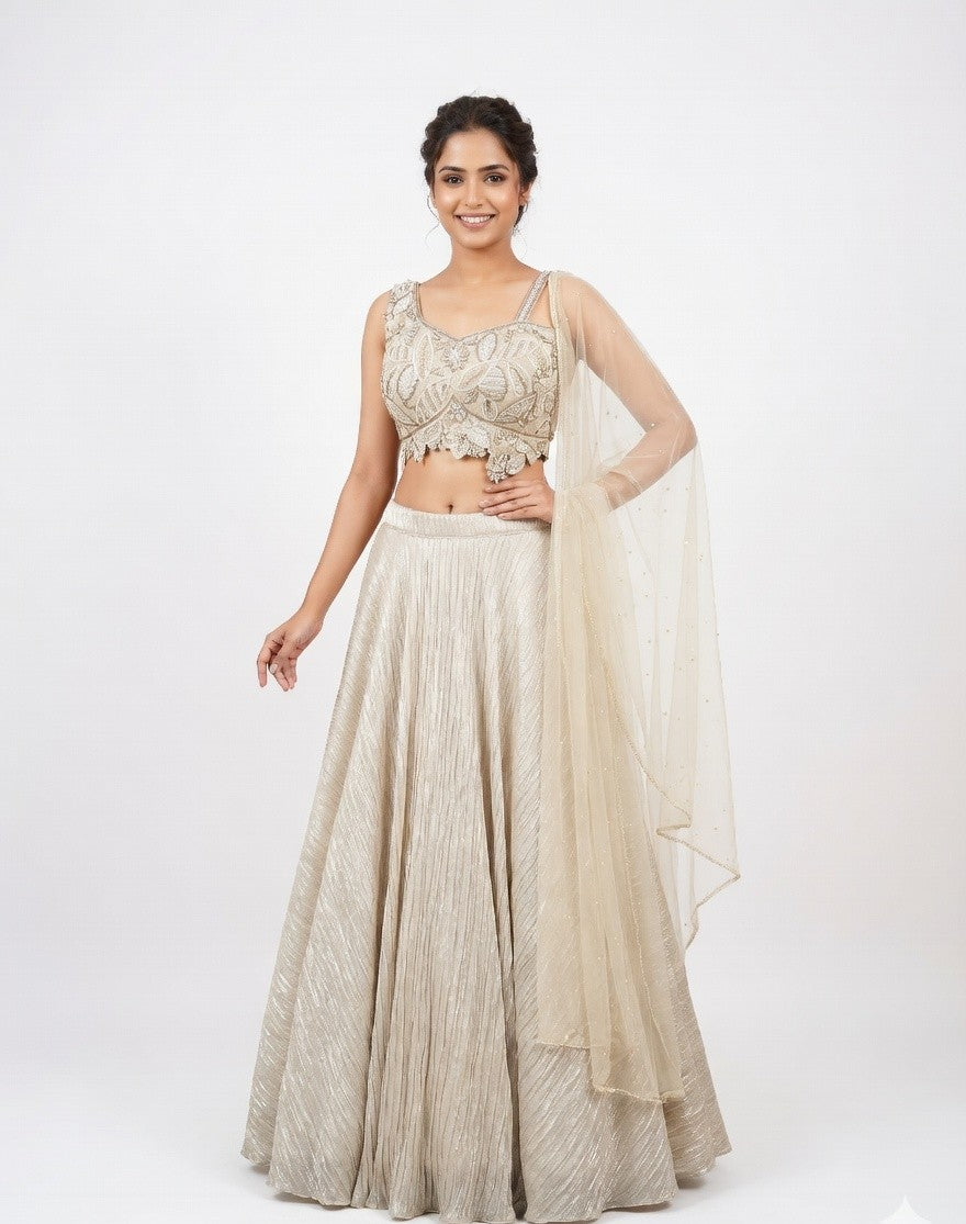Desert Ivory Embroidered Lehenga Set