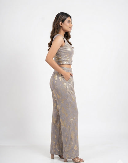 Gilded Mist: Metallic Foil Co-ord Set