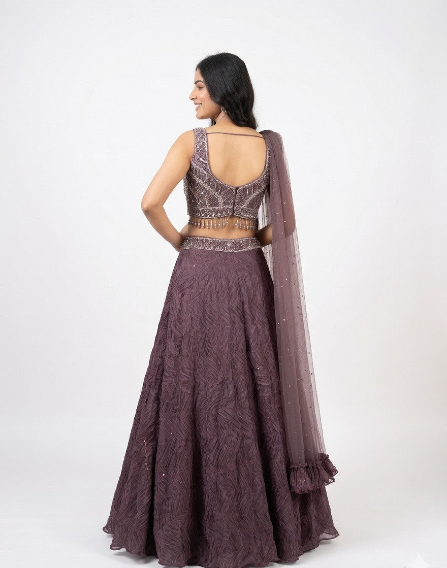 Dusty Mauve Lehenga Set
