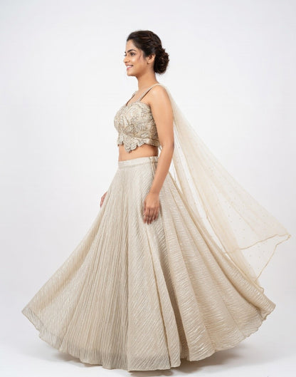 Desert Ivory Embroidered Lehenga Set