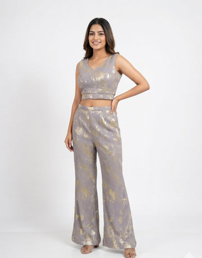 Gilded Mist: Metallic Foil Co-ord Set