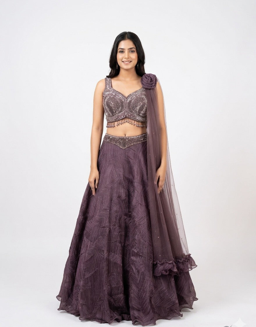 Dusty Mauve Lehenga Set