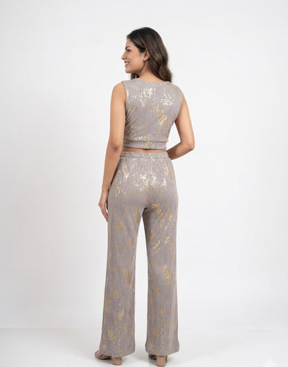 Gilded Mist: Metallic Foil Co-ord Set
