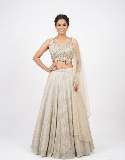 Desert Ivory Embroidered Lehenga Set