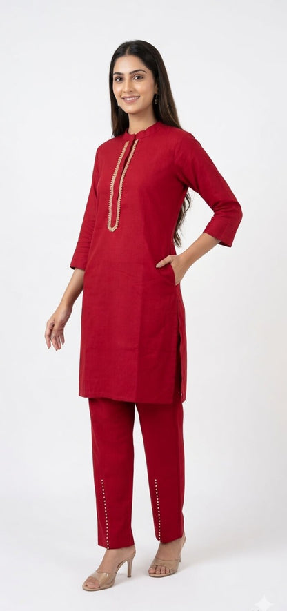 Crimson Classic Trouser Set