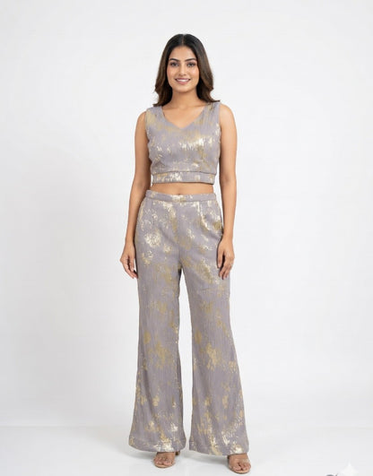 Gilded Mist: Metallic Foil Co-ord Set