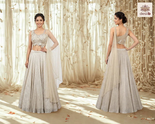 Desert Ivory Embroidered Lehenga Set