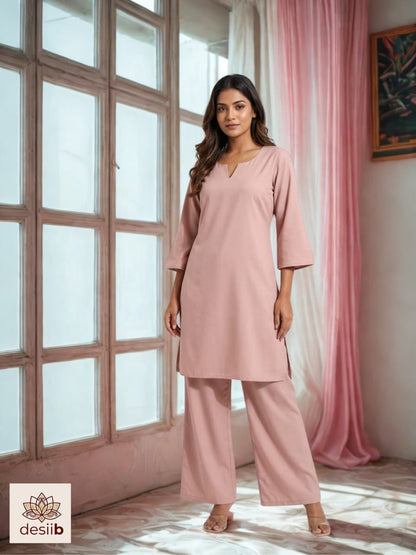 Soft Blush Pink Palazzo Set