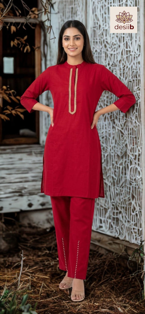 Crimson Classic Trouser Set