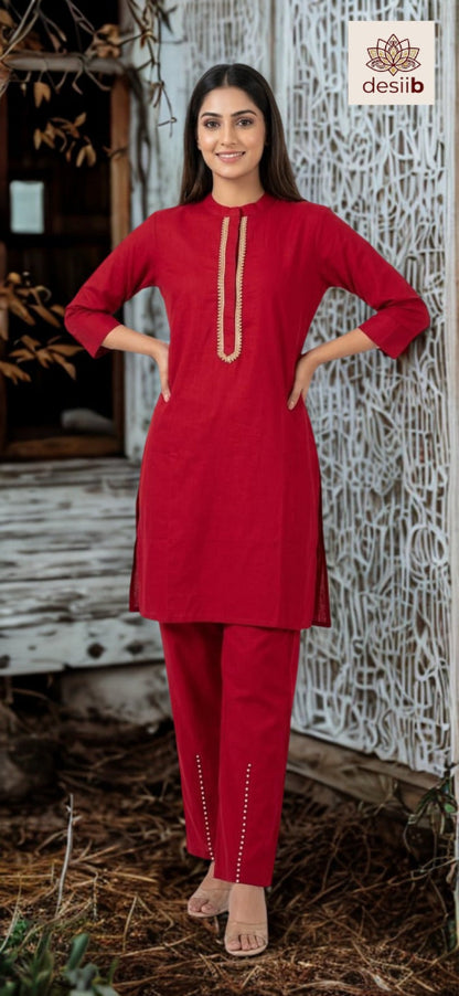 Crimson Classic Trouser Set