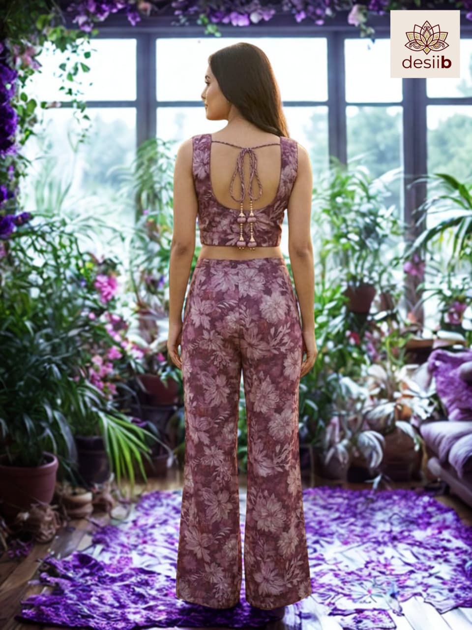 Berry Blossom: Floral Print Palazzo Set