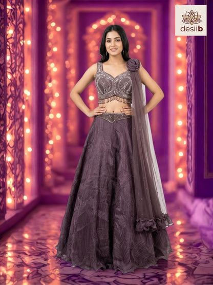 Dusty Mauve Lehenga Set