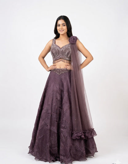 Dusty Mauve Lehenga Set