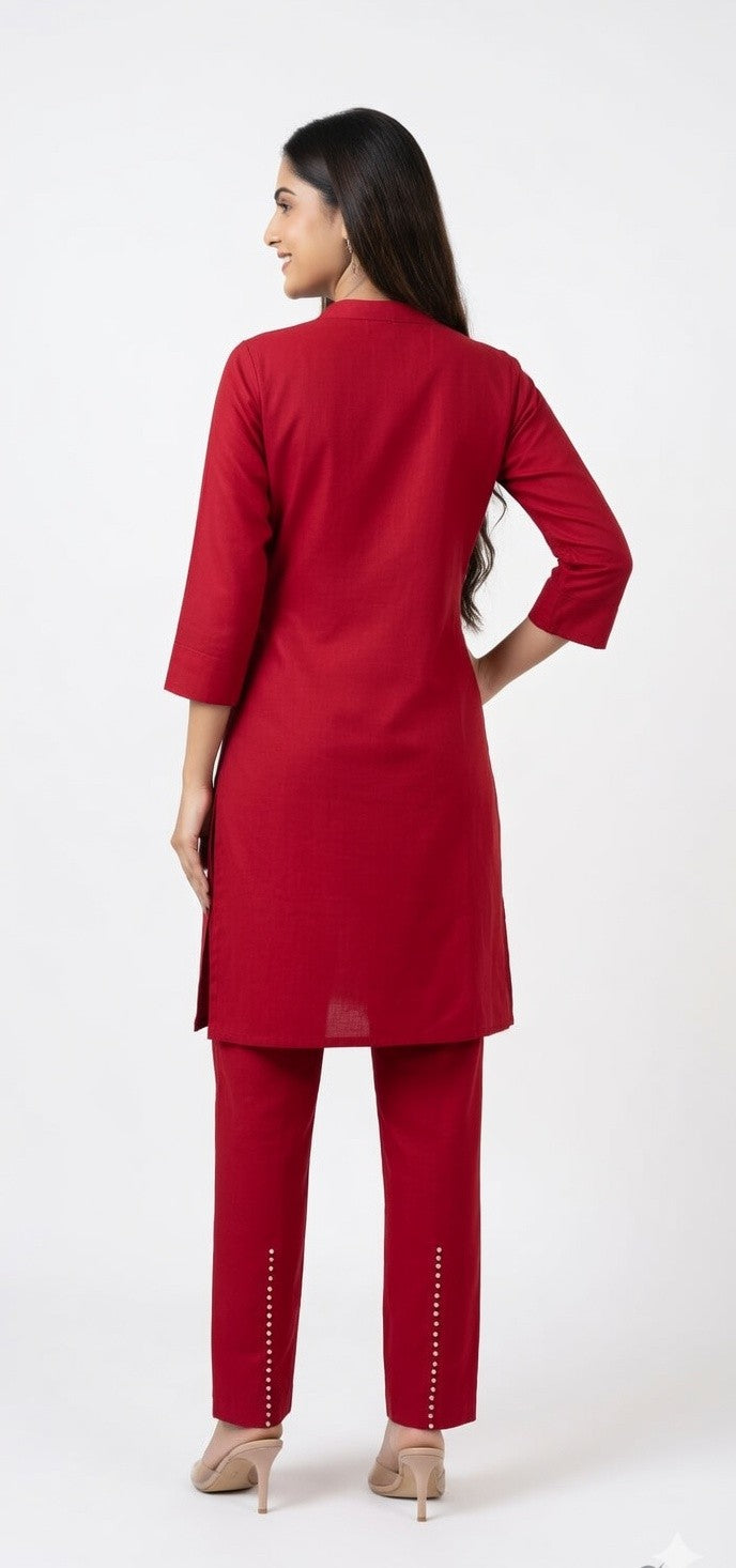 Crimson Classic Trouser Set