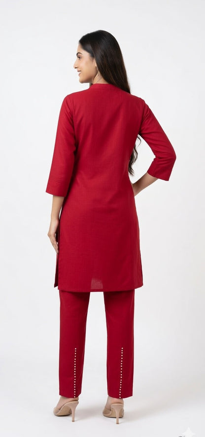 Crimson Classic Trouser Set