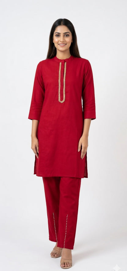 Crimson Classic Trouser Set